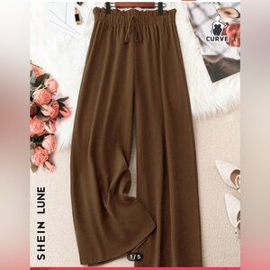 New in bag shein LUNE Plus Size Tie Detail Paperbag Waist Pants